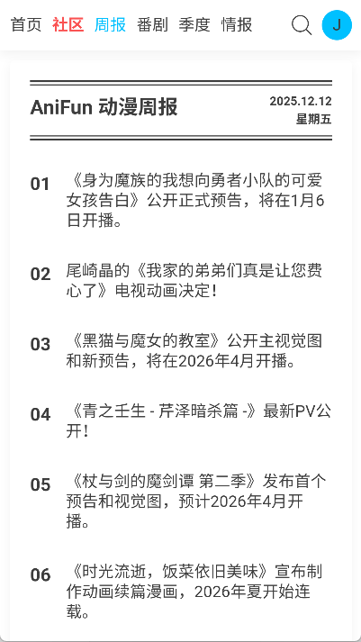 动漫周报